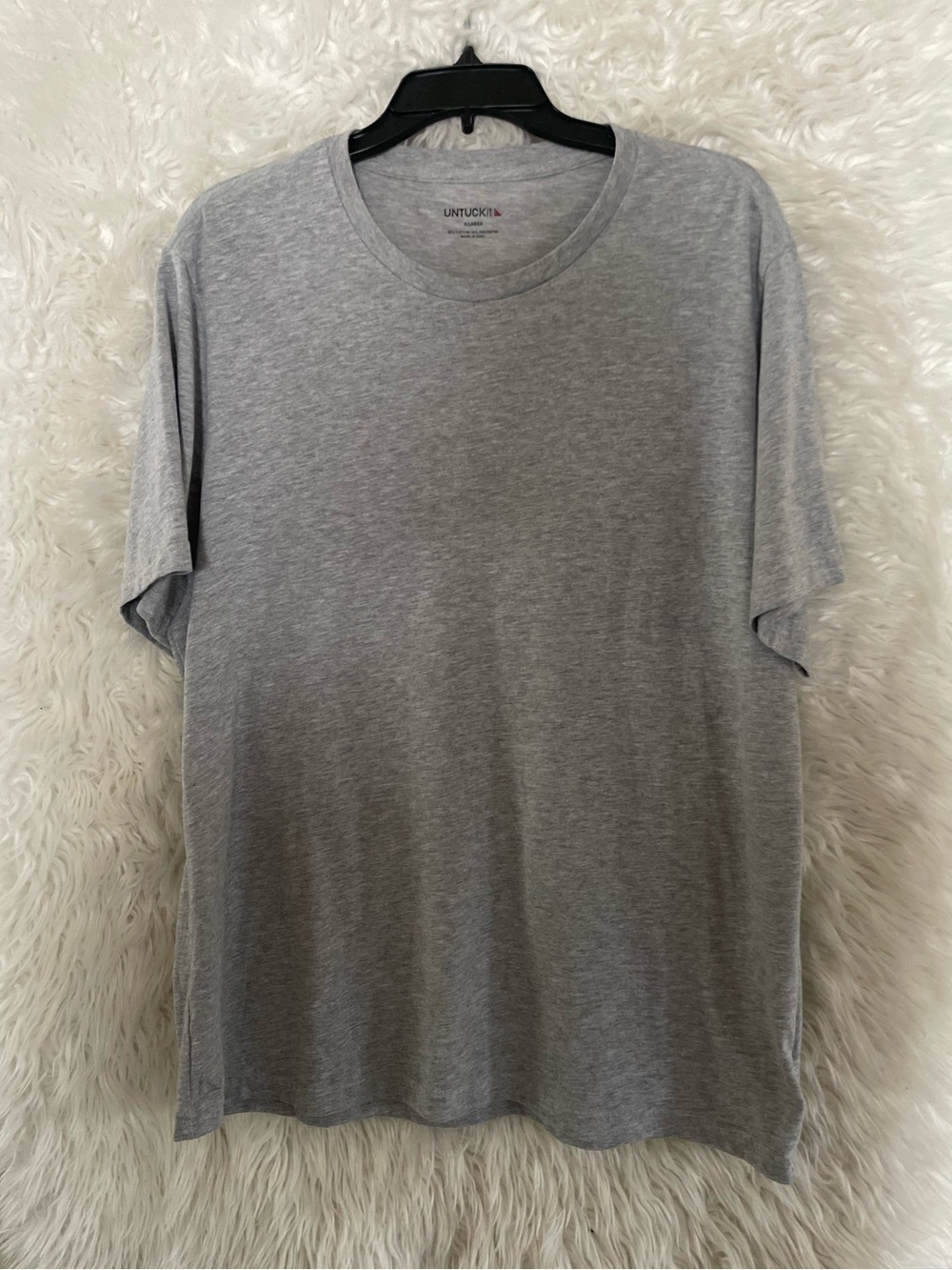 UNTUCKit Men's Saxum Ultrasoft Short Sleeve Heather Grey T-Shirt. XL; 30088